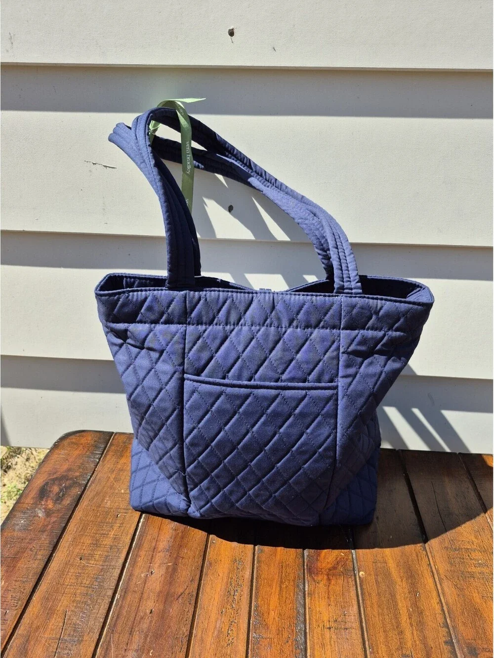 Vera Bradley Premium Cotton Small Original Tote Handbag, Peacoat, One Size,